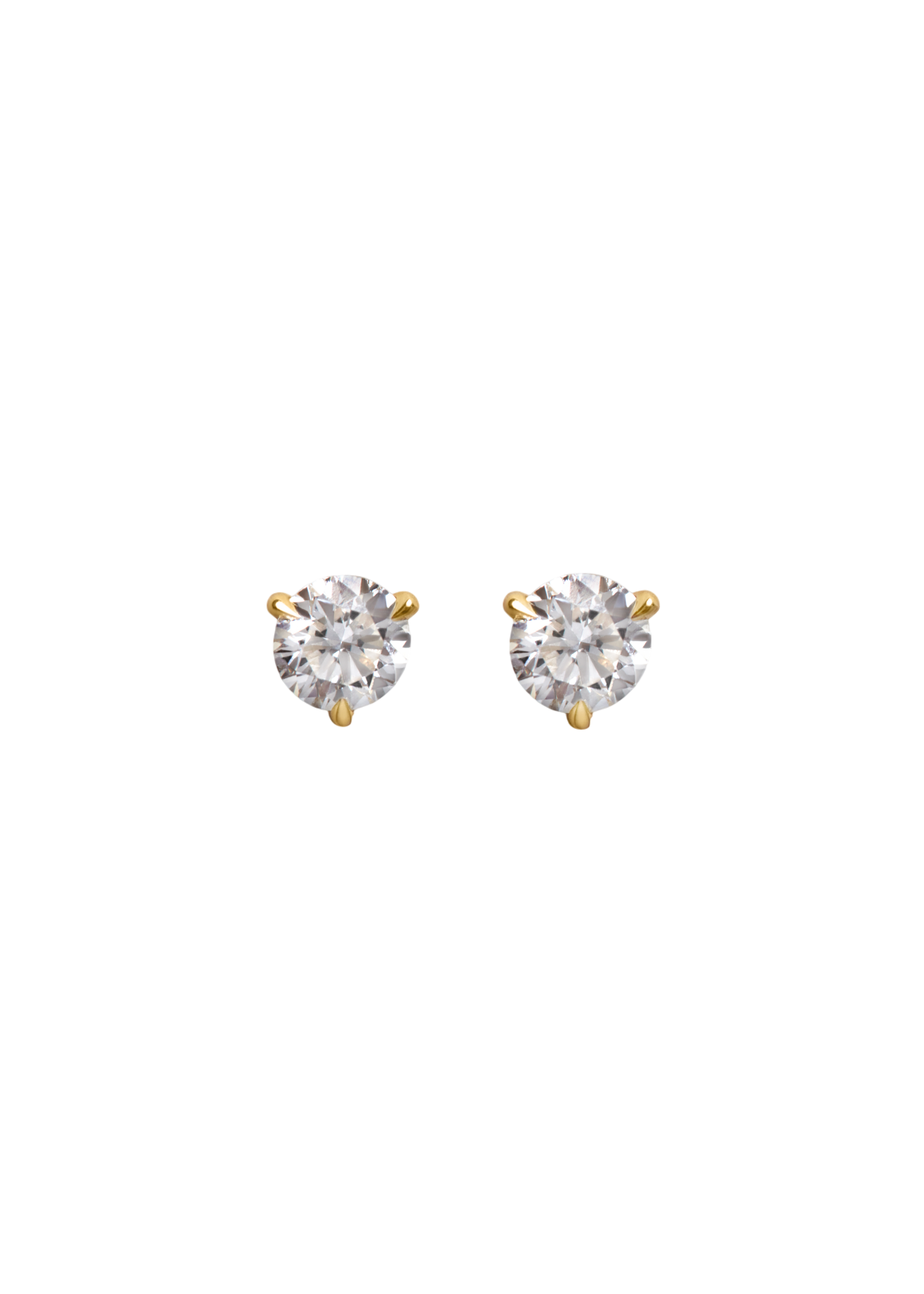 June round stud earrings diamond